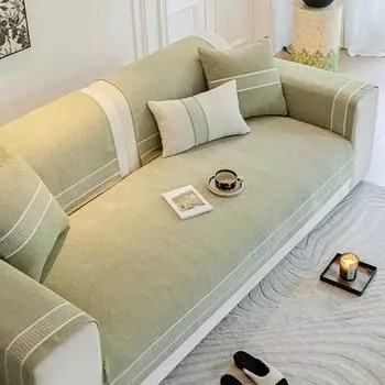 Маленькая свежая только эта зеленая синельная жаккардовая диванная подушка с защитой от кошачьих царапин, чехол для дивана, тканевая подушка для сиденья 70*70cm