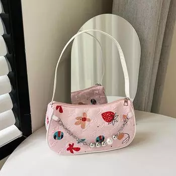 Маленькая свежая женская сумка, новая летняя сумка-мессенджер, иностранный стиль, универсальная одноплечевая сумка подмышкой, модная женская сумка с темпераментом