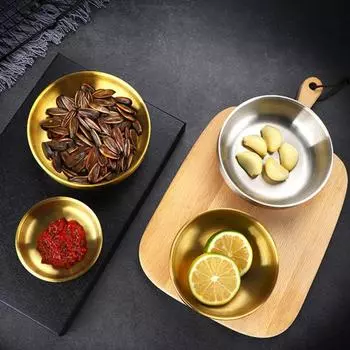 Маленькая тарелка, двухслойная изоляция, нержавеющая сталь, корейский стиль, антипригарная миска для кимчи, блюдце, кухонные принадлежности, миски