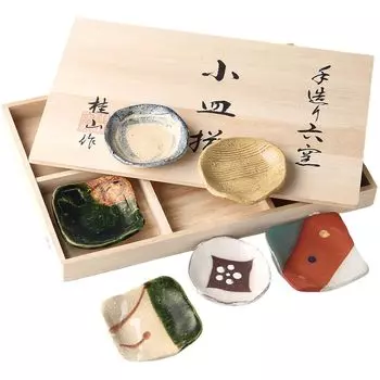 Маленькая тарелка xx Ручная работа, обжиг в 6 печах, маленькая Mino Made in Japan Ale-net Set, W9.2 D9.2 H2cm, Katsurayama, тарелки, Керамика, Изделия,