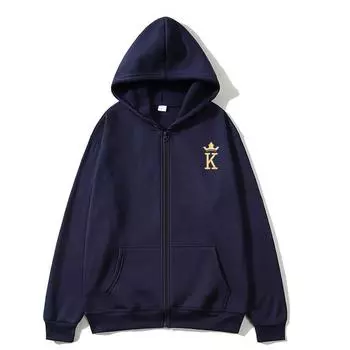 Маленькая толстовка с капюшоном King Zip, модные большие толстовки с капюшоном, женские толстовки с карманами и длинными рукавами, маленькая толстовка с капюшоном King Zip, женские толстовки S
