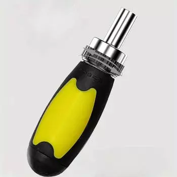 Маленькая трещотка 6,35 мм/0,25 дюйма шестигранное гнездо со встроенным магнитным кольцом бытовая трещоточная отвертка 1pc жёлтый