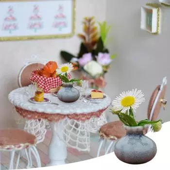 Маленькая ваза для кукольного домика 1:12/1:6 масштаб Реалистичный Миниатюрный Декор Мини Керамический Маленький розовый