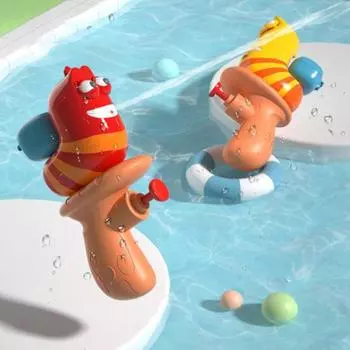 Маленькая водная игрушка 4-6 см, стреляющая на расстоянии, развлечения на открытом воздухе, яркие цвета, удобная, веселая, мультяшная, распылитель для ванны красный