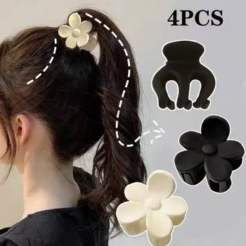 Маленькая заколка для когтей с цветком, заколка для когтей с высоким хвощом, заколка для волос с цветком камелии, женская заколка для волос на спине, ложка, заколка для волос, пушистая заколка, головной убор 1pcs