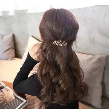 Маленькая заколка для волос Головной убор Простая заколка для волос Весенняя заколка Цветы Updo 2.8*7cm