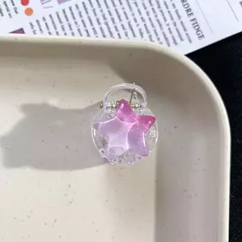 Маленькая заколка для волос со звездой для девочек y2k, маленькая заколка для волос со звездой и когтями, детская заколка со звездой и когтями, заколка для волос с челкой, заколки для челюсти розовый