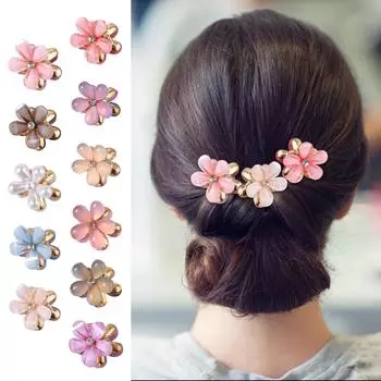 Маленькая заколка с цветком, заколка для волос, заколка для девочек, аксессуары для волос, головной убор, заколка с челкой One Size