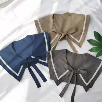 Маленькая завязанная шаль со шнуровкой снаружи, защита от солнца, украшение в стиле Британской академии, набор с накладным воротником, универсальный