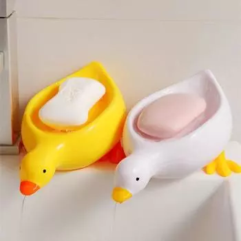 Маленькая желтая утка, мыльница, мультяшный сливной держатель для мыла, бытовой креативный контейнер для мыла, гаджеты для хранения ювелирных изделий в ванной, полка для унитаза жёлтый