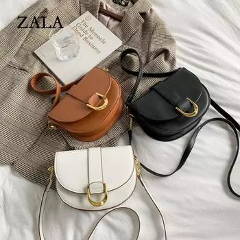 Маленькая женская летняя сумка простая женская сумка новая модная сумка-мессенджер в иностранном стиле сумка-седло через плечо подмышку чёрный