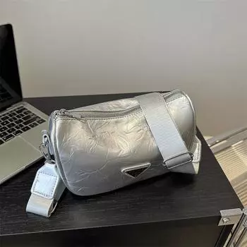 Маленькая женская сумка 2024 года, модная сумка-подушка из мягкой искусственной кожи «Бостон», широкий ремень на плечо, женская сумка, повседневная сумка-мессенджер через плечо чёрный