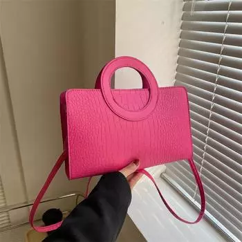 Маленькая женская сумка 2024 года, новая модная сумка через плечо, маленькая квадратная сумка с камнем, повседневная, простая сумка с узором в виде головы белый