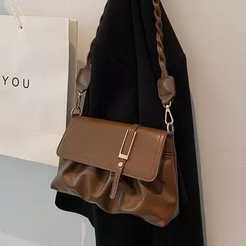 Маленькая женская сумка 2024 года, новый стиль, модная сумка на одно плечо подмышкой, нишевый дизайн, сумка-мессенджер для поездок на работу, высококачественная сумка Cloud чёрный