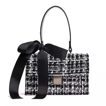 Маленькая женская сумка 2025 года, осень и зима, новая модная шерстяная ткань, хит цветного шелкового шарфа, сумка-мессенджер на одно плечо для женщин белый