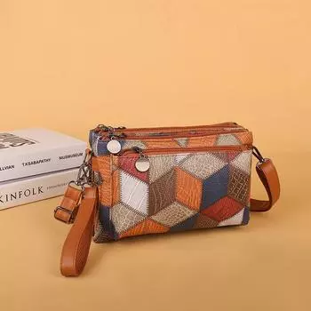 Маленькая женская сумка через плечо, большая вместимость, цветная черная сумка через плечо, мягкая кожаная сумка для мам кофейный