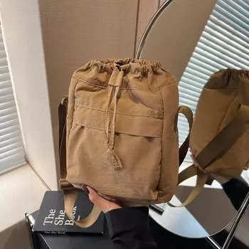 Маленькая женская сумка через плечо, легкая сумка через плечо, однотонная сумка для мобильного телефона бежевый