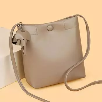 Маленькая женская сумка через плечо, мягкая кожаная сумка через плечо хаки