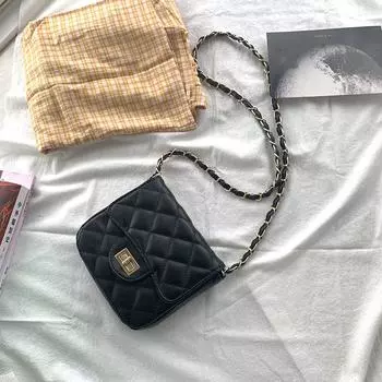 Маленькая женская сумка корейской моды с цепочкой из бриллиантов, повседневная универсальная мини-сумка, сумка через плечо