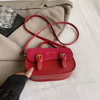 Маленькая женская сумка-мессенджер, универсальная, текстурированная, портативная, сумка-седло для поездок на работу красный