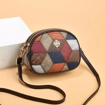 Маленькая женская сумка, новая универсальная модная сумка через плечо, мягкий кожаный трехслойный кошелек для монет, сумка для мобильного телефона, маленькая сумка на одно плечо 19*7*14cm