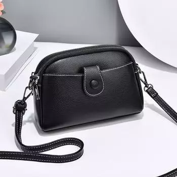 Маленькая женская сумка, новинка 2023 года, модная простая женская повседневная сумка через плечо на одно плечо чёрный
