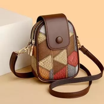 Маленькая женская сумка, новинка 2024 года, модная женская сумка из мягкой кожи, трендовая популярная вертикальная сумка для мобильного телефона, универсальная сумка через плечо