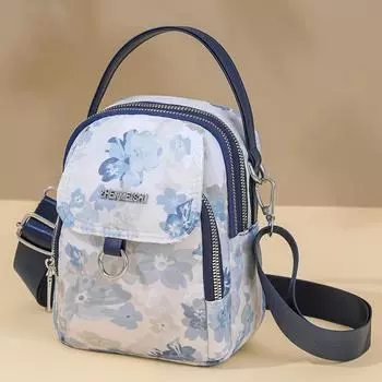 Маленькая женская сумка-портфель из нейлона с однотонным принтом, сумка для мобильного телефона зелёный