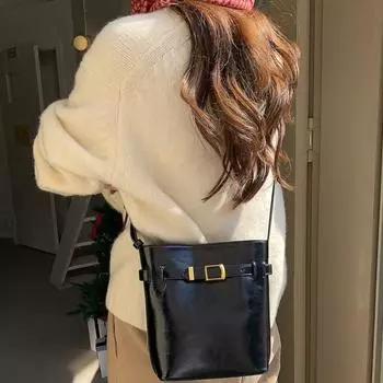 Маленькая женская сумка, повседневная сумка через плечо, вощеная промасленная кожа, маленькая сумка для воды