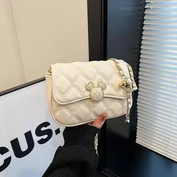 Маленькая женская сумка с цепочкой Lingge, новинка 2024 года, универсальная сумка через плечо высокого класса весна/лето, модная и популярная сумка через плечо