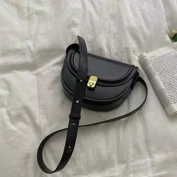 Маленькая женская сумка с нишевой текстурой в стиле ретро, новинка 2023 года, простая седельная сумка, универсальная сумка-мессенджер на одно плечо, одно поколение One Size белый