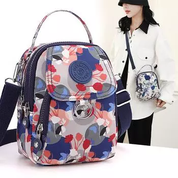 Маленькая женская сумка с принтом, легкая нейлоновая сумка через плечо, сумка для мамы