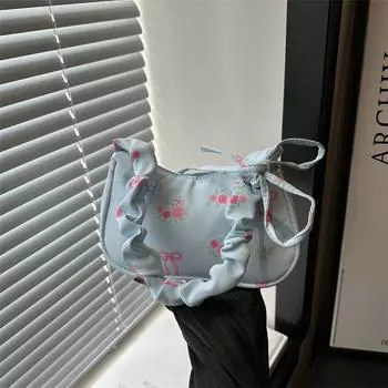 Маленькая женская сумка сумка подмышечная сумка 2024 новая сумка через плечо японская милая и красивая сумка повседневная маленькая квадратная сумка чёрный