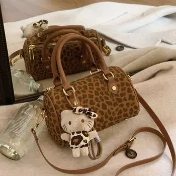 Маленькая женская сумка в стиле ретро, простая старинная сумка-мессенджер через плечо, женская портативная сумка-подушка Boston no pendant коричневый