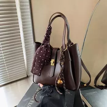 Маленькая женская сумка в стиле ретро, простая переносная сумка-ведро, сумка-мессенджер для иностранных пассажиров премиум-класса no pendant коричневый