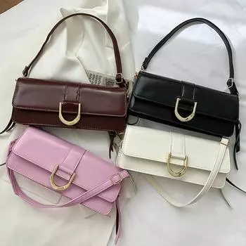 Маленькая женская сумка, весенне-летняя модная сумка через плечо в западном стиле, сумка для подмышек, сумка-багет в западном стиле, женская сумка-мессенджер белый