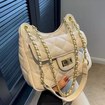 Маленькая женская сумка весна-лето Niche Rhombus Chain Messenger Bag женская сумка-ведро No specification белый