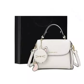 Маленькая женская сумка, высококачественная модная сумка, маленькая сумка через плечо на одно плечо, длина 20 см, высота 16 см, ширина 10 см белый