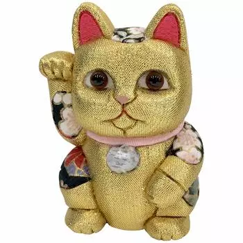 Маленькая золотая кукла Lucky Cat в стиле фэн-шуй, традиционная кукла Toko Kakinuma Kimekomi, сделанная в Японии