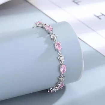 Маленькая звезда розовые браслеты женский браслет из драгоценных камней для женщин подарок на день рождения модный браслет подарки розовый