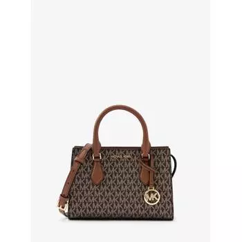 МАЛЕНЬКАЯ СУМКА MICHAEL KORS SHEILA С ЦЕНТРАЛЬНОЙ МОЛНИЕЙ MK SIGNATURE 35H3G6HS5V7682 КОРИЧНЕВОЕ ЗОЛОТО