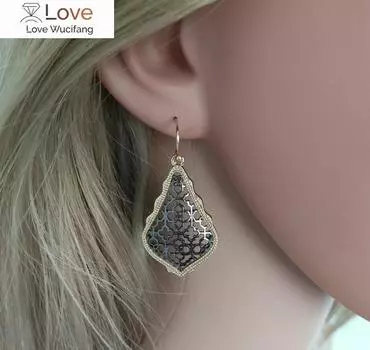 Маленькие 2-цветные комбинированные филигранные серьги-капли для женщин