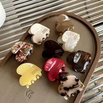 Маленькие ацетатные крабики для волос в форме сердца для милых заколок для волос женские аксессуары для волос