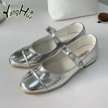 Маленькие ароматные туфли-лодочки в стиле ретро Мэри Джейн 2024 года, новые летние балетки, туфли-лодочки Fairy Wind, маленькие кожаные белые женские туфли 35