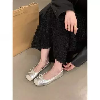 Маленькие ароматные туфли-одиночки на плоской подошве, женская обувь весна и осень 2024, новинка весны, красные балетки, французские нежные вечерние туфли 35