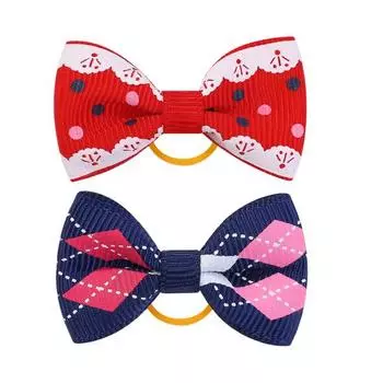 Маленькие бантики для питомцев с резинками, ручной работы, бантики для волос, аксессуары для питомцев, товары для груминга собак, щенков и кошек D