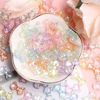 Маленькие бантики из материала, креативные прозрачные бусины, декоративные блестящие AB 150pcs