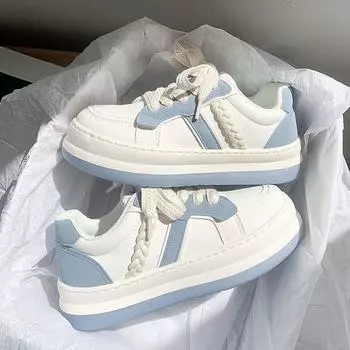 Маленькие белые туфли, детская осенняя новинка, модные универсальные туфли для студентов на толстой подошве для повседневной носки 35 розовый