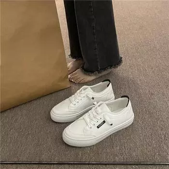 Маленькие белые туфли, детская весенняя новинка, универсальные туфли с плоской подошвой, для занятий спортом и отдыха, для студентов 35 чёрный