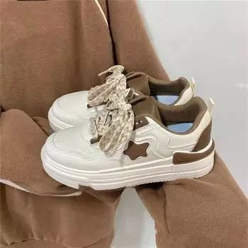 Маленькие белые туфли, детские, весна и осень, новинка, универсальные, повседневные, на толстой подошве, для занятий сноубордом 35 хаки